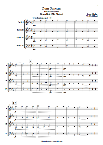 Zum Sanctus (Deutsche Messe) - Ensemble à Géométrie Variable - SCHUBERT F. - Partition