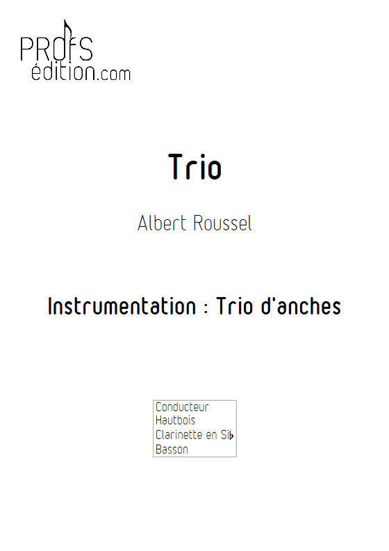 Trio - Trio d'anches - ROUSSEL A. - page de garde