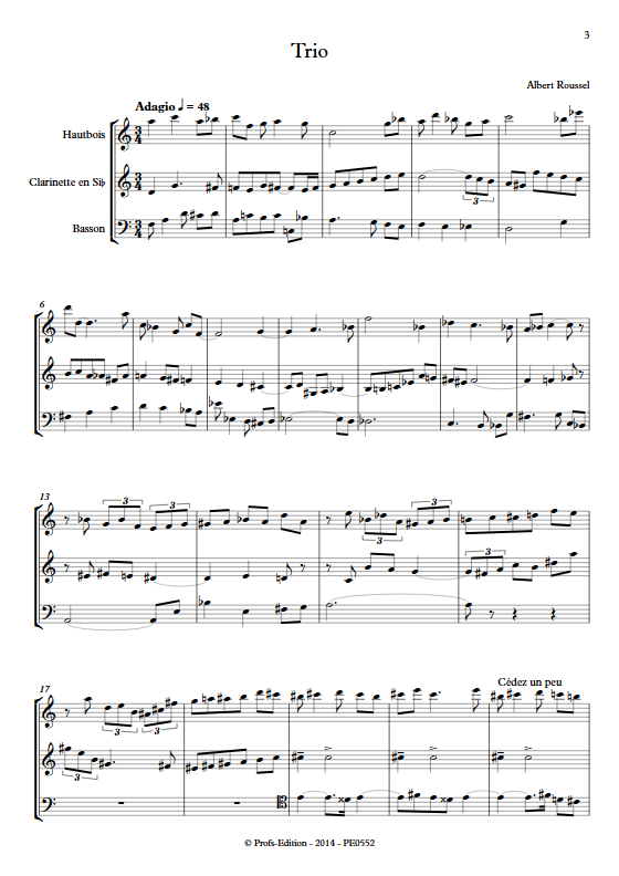 Trio - Trio d'anches - ROUSSEL A. - Partition