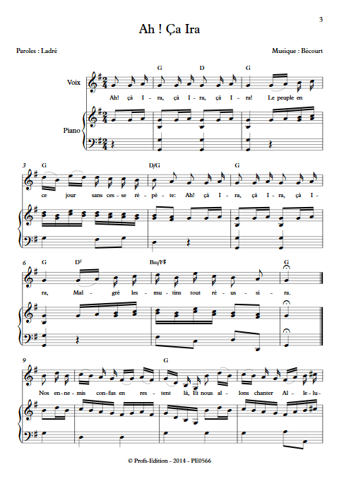 Ah ça ira - Piano & Voix - BECOURT - app.scorescoreTitle