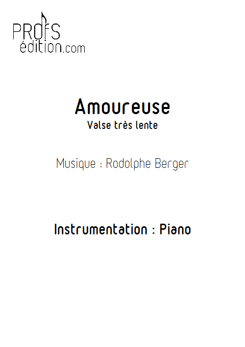 Amoureuse - Piano - BERGER R. - page de garde