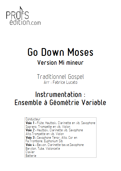 Go Down Moses - Ensemble à Géométrie Variable - GOSPEL - page de garde