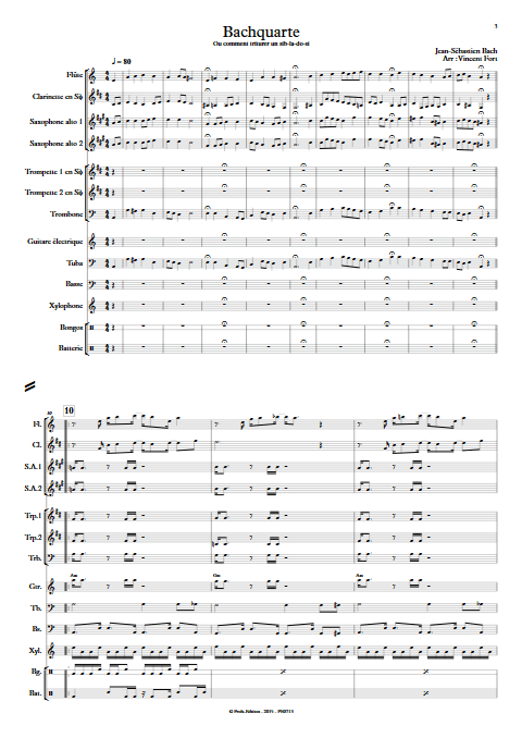 Bachquarte - Orchestre d'Harmonie - BACH J. S. - Partition
