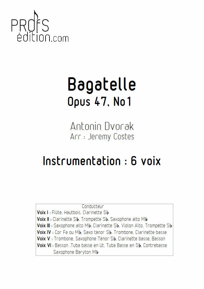 Bagatelle Op.47 - Ensemble Géométrie Variable - DVORAK A. - page de garde