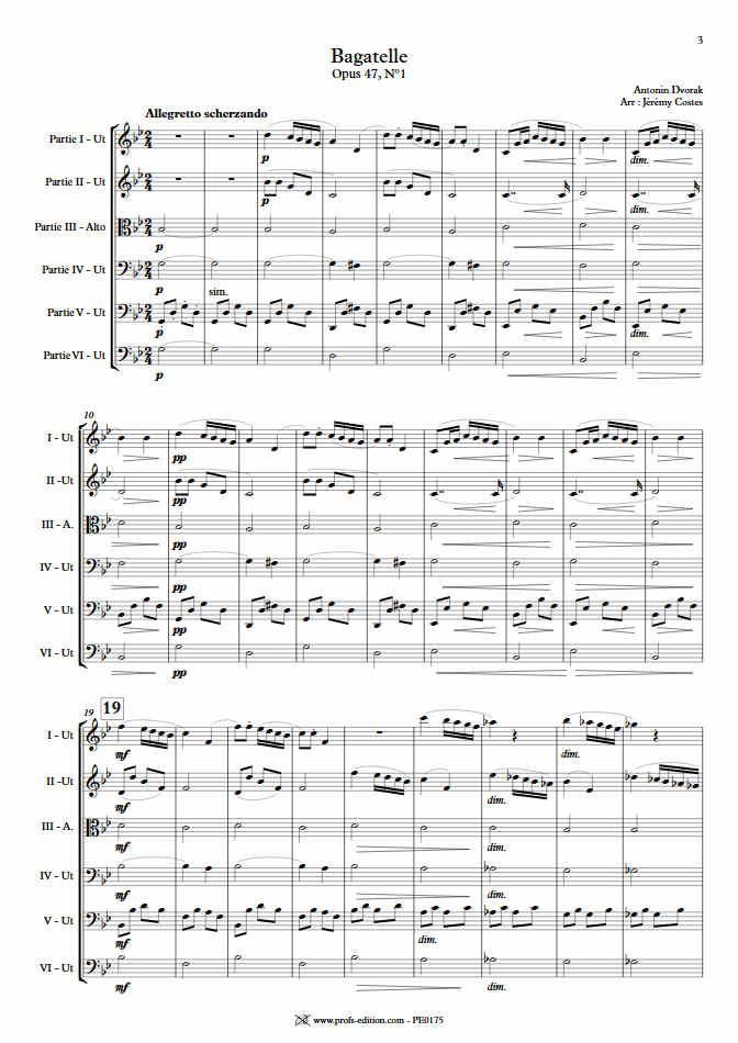 Bagatelle Op.47 - Ensemble Géométrie Variable - DVORAK A. - app.scorescoreTitle