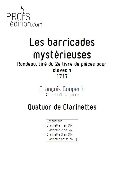 Les barricades mystérieuses - Quatuor de Clarinettes - COUPERIN F. - page de garde
