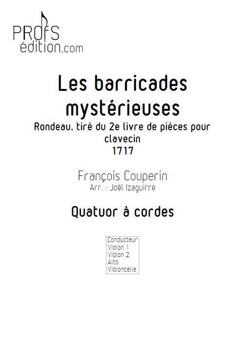 Les barricades mystérieuses - Quatuor à Cordes - COUPERIN F. - page de garde