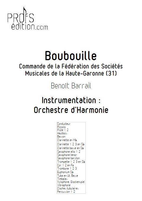 Boubouille - Orchestre d'Harmonie - BARRAIL B. - page de garde