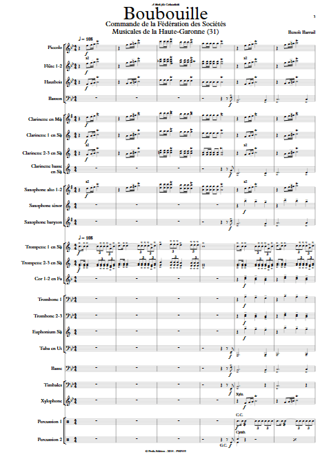 Boubouille - Orchestre d'Harmonie - BARRAIL B. - Partition