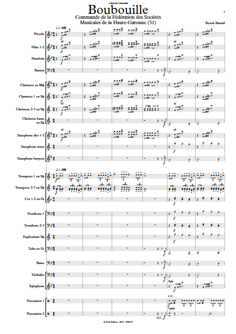 Boubouille - Orchestre d'Harmonie - BARRAIL B. - app.scorescoreTitle