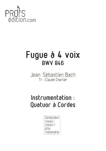 Clavier bien tempéré BWV 846 - Quatuor à Cordes - BACH J. S. - page de garde