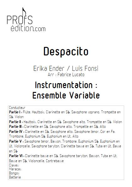 Despacito - Ensemble Variable - FONSI L. - page de garde