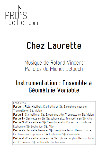 Chez Laurette - Ensemble Variable - TRADITIONNEL - page de garde