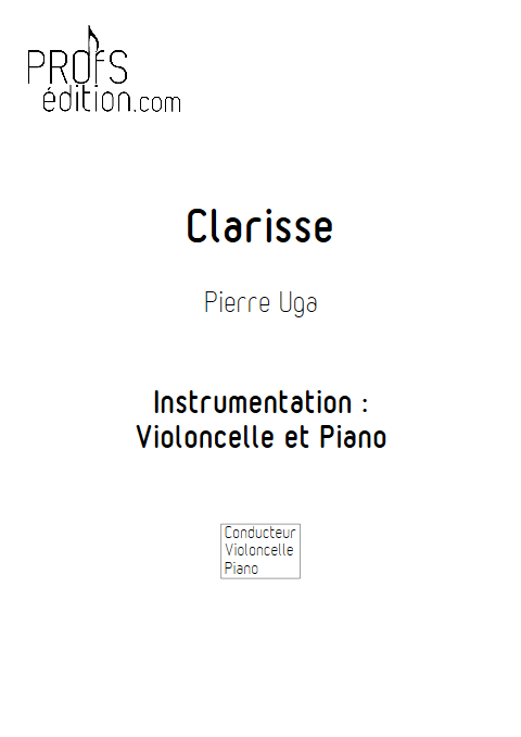 Clarisse - Violoncelle Piano - UGA P. - page de garde