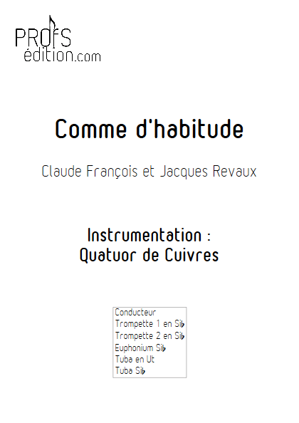 Comme d'Habitude - Quatuor Cuivres - FRANCOIS C. - page de garde