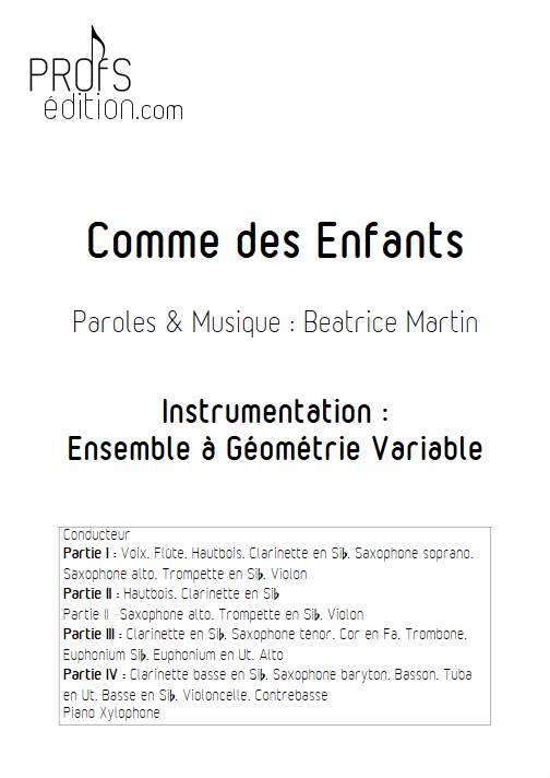 Comme des enfants - Ensemble Variable - COEUR DE PIRATE - page de garde