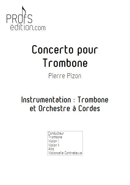 Concerto pour Trombone - Trombone & Cordes - PIZON P. - page de garde