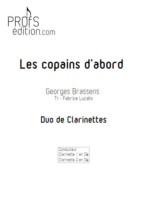 Les copains d'abord - Duo de Clarinettes - BRASSENS G. - page de garde