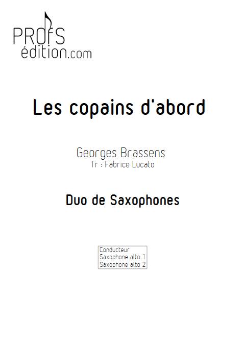 Les copains d'abord - Duo de Saxophones - BRASSENS G. - page de garde