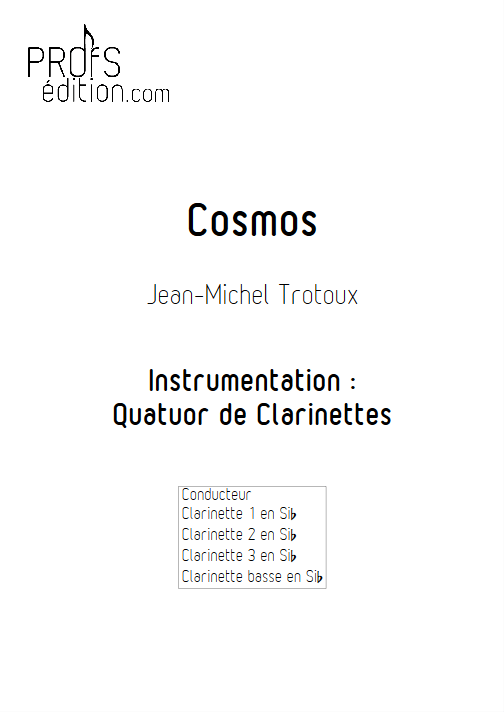 Cosmos - Quatuor de Clarinettes - TROTOUX J-M - page de garde