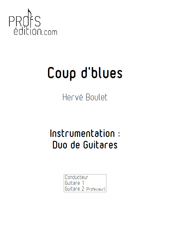 Coup d'Blues - Duo de Guitares - BOULET H. - page de garde