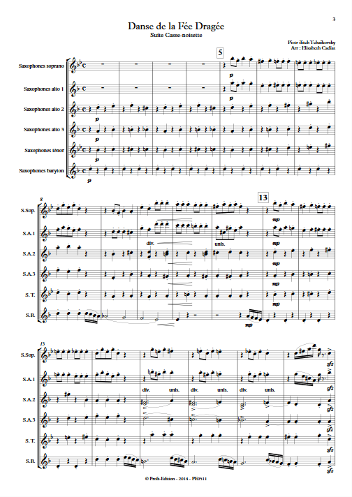 Danse de la Fée Dragée (Casse Noisette) - Ensemble de Saxophones - TCHAIKOVSKY P. I. - app.scorescoreTitle