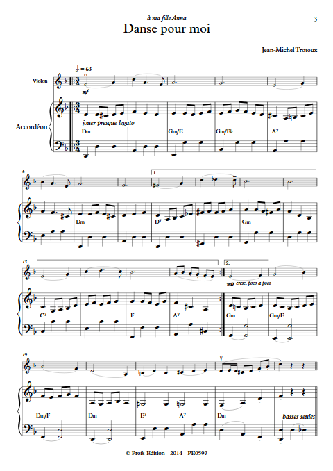 Danse pour moi - Duo Violon et Accordéon - TROTOUX J-M - app.scorescoreTitle