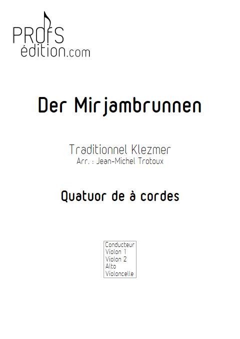 Der mirjambrunnen - Quatuor à Cordes - TRADITIONNEL KLEZMER - page de garde