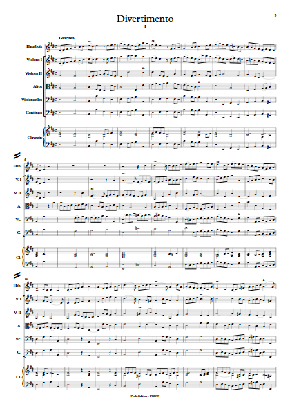 Divertimento - Hautbois & Ensemble Baroque - ZEHAR F. - Partition