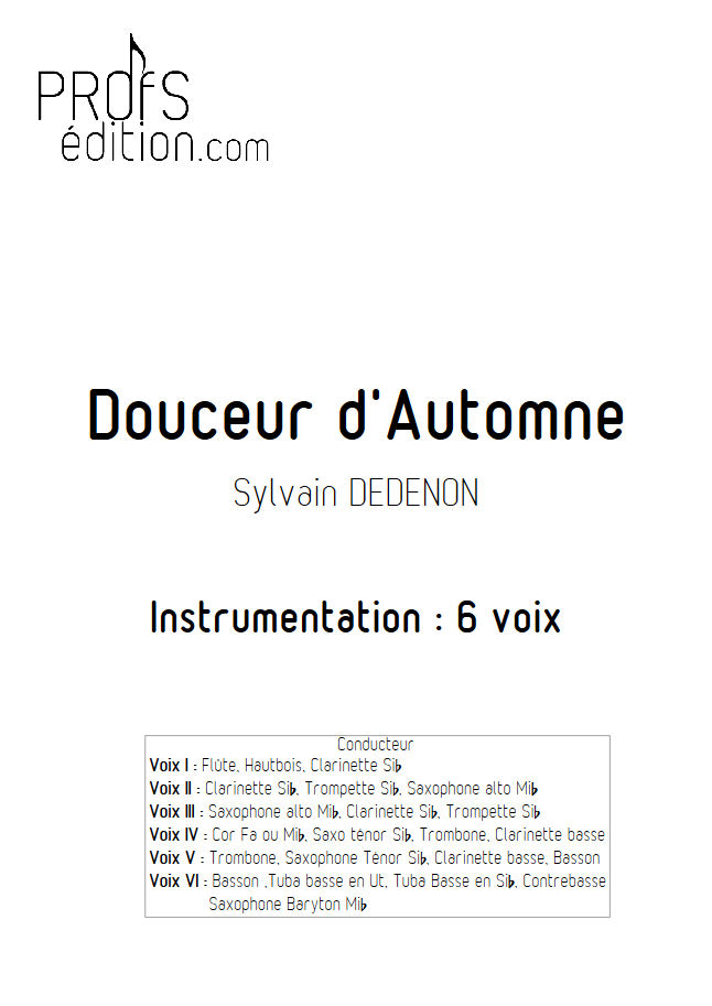 Douceur d'Automne - Ensemble Géométrie Variable - DEDENON S. - page de garde