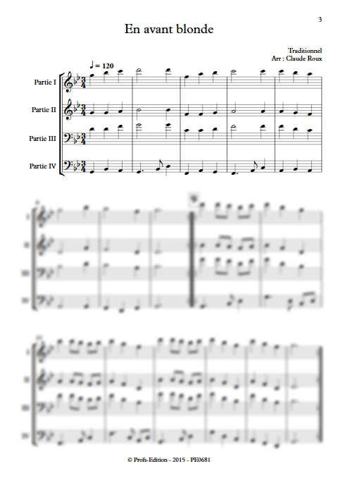 En Avant Blonde - Ensemble à Géométrie Variable - TRADITIONNEL - app.scorescoreTitle