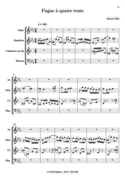fugue 4 vents - Quatuor à vents - TALLE S. - Partition