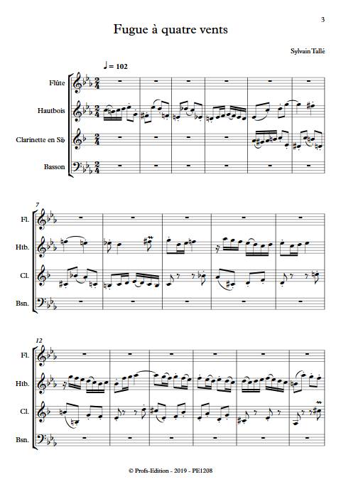 fugue 4 vents - Quatuor à vents - TALLE S. - app.scorescoreTitle