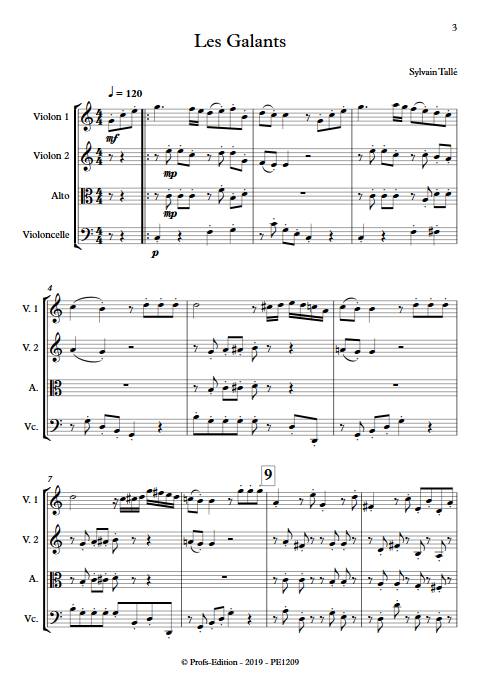 Galant - Quatuor à Cordes - TALLE S. - Partition