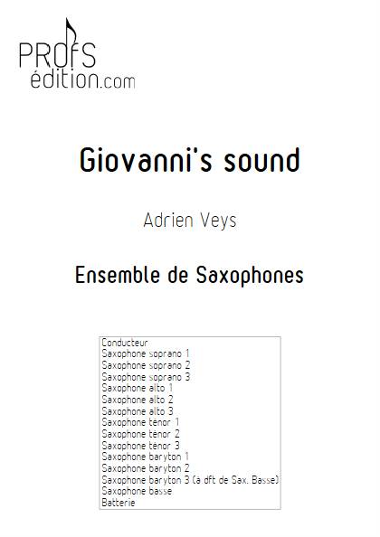 Giovanni's sound - Ensemble de Saxophones - VEYS A. - page de garde