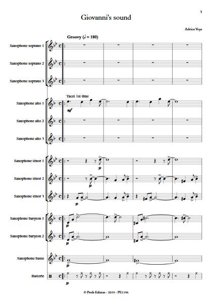 Giovanni's sound - Ensemble de Saxophones - VEYS A. - app.scorescoreTitle