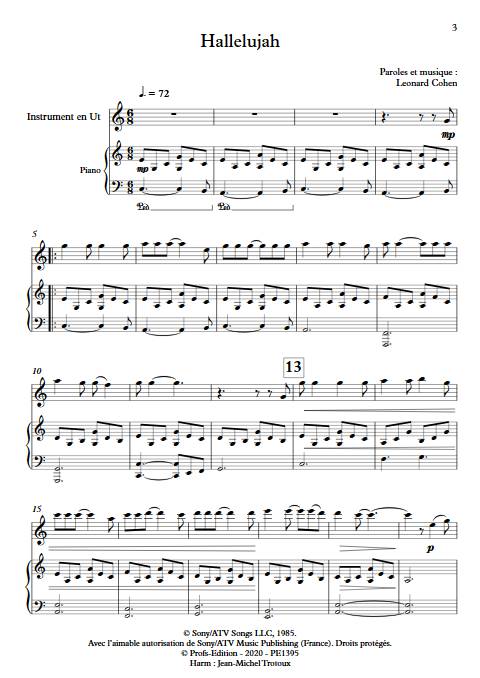 Hallelujah - Instrument & Piano - COHEN L. - Partition