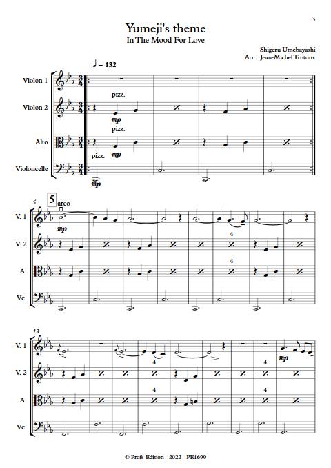 Yumeji's theme (in The Mood For Love) - Quatuor à cordes - UMEBAYASHI S. - app.scorescoreTitle