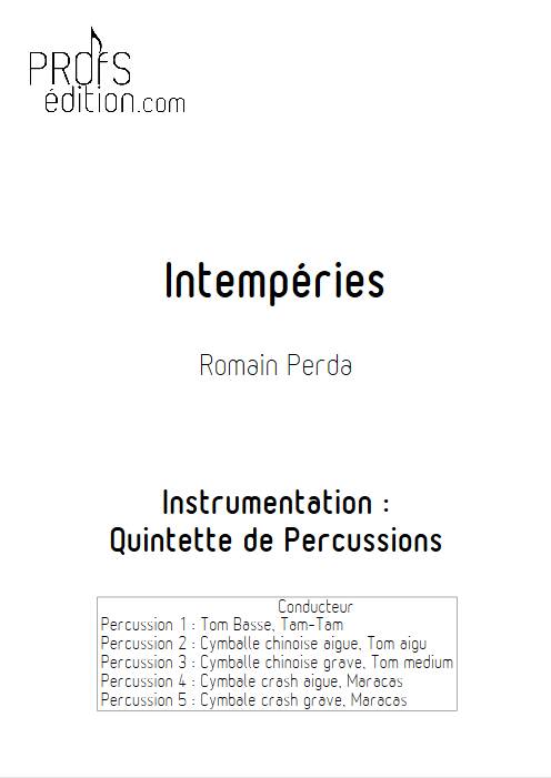 Intempéries - Quintette Percussions - PERDA R. - page de garde