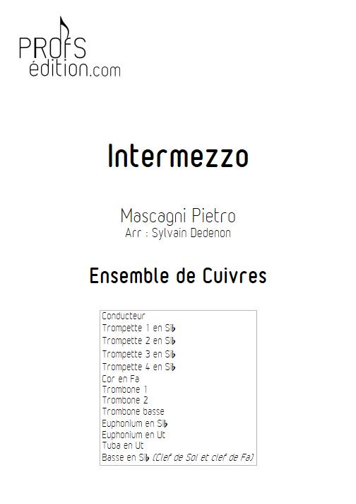 Intermezzo - Ensemble de Cuivres - MASCAGNI P. - page de garde