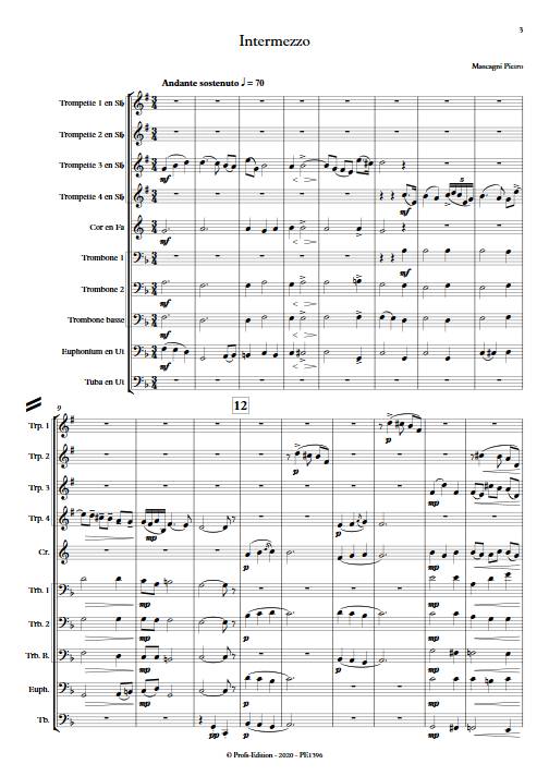 Intermezzo - Ensemble de Cuivres - MASCAGNI P. - Partition