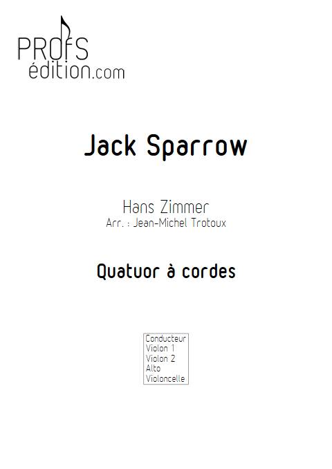 Jack Sparrow - Quatuor à Cordes - ZIMMER H. - page de garde
