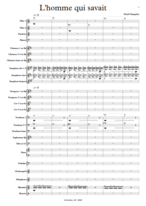 L'Homme qui savait - Orchestre d'Harmonie - CHAMPCLOS D. - Partition