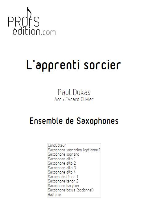 l'apprenti sorcier - Ensemble de Saxophones - DUKAS P. - page de garde