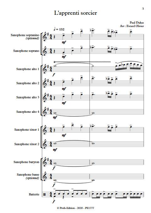 l'apprenti sorcier - Ensemble de Saxophones - DUKAS P. - Partition