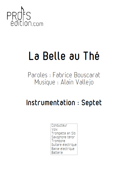 La Belle au Thé - Septet Jazz - VALLEJO A. - page de garde