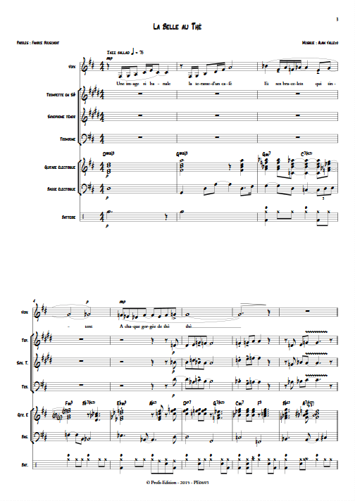 La Belle au Thé - Septet Jazz - VALLEJO A. - app.scorescoreTitle