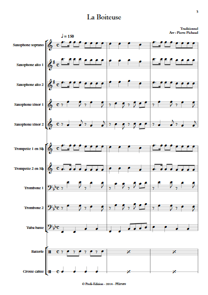 La Boiteuse - Fanfare - TRADITIONNEL - Partition