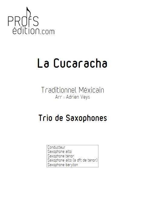 La Cucaracha - Trio de Saxophones - TRADITIONNEL MEXICAIN - page de garde