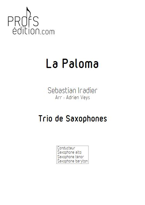 La Paloma - Trio Saxophones - IRADIER s. - page de garde